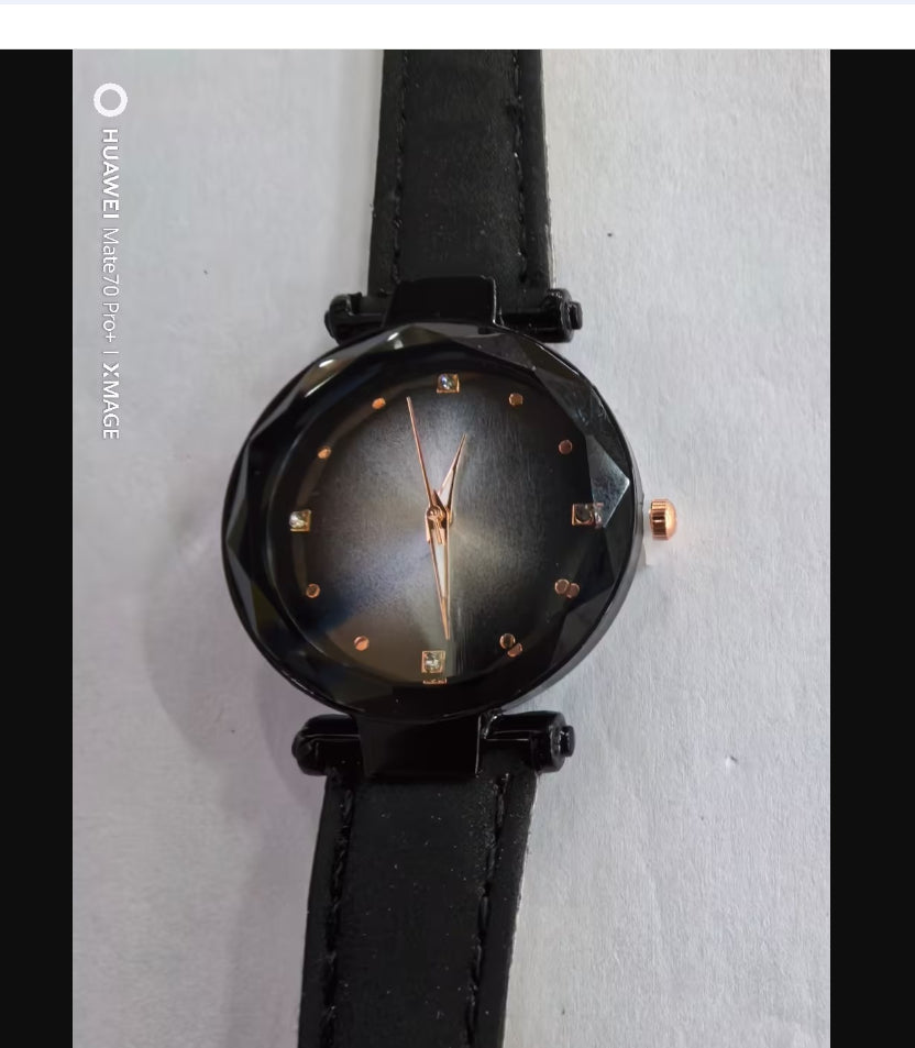 Montre femme or rose — Diamant ciel étoilé