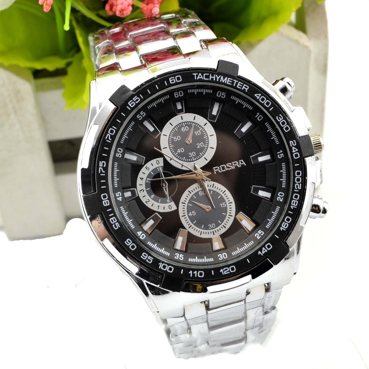 Montre quartz homme acier lumineux